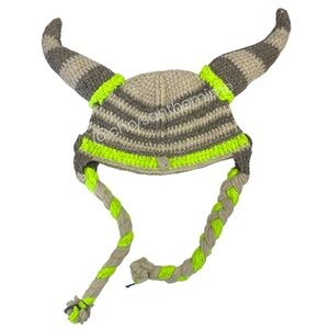 Handmade Knitted Viking Hat
